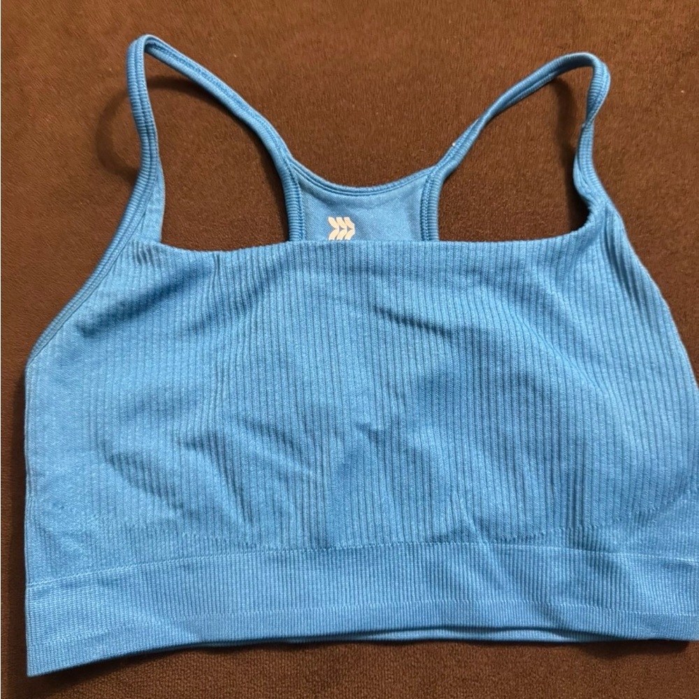 all in motion Light Blue Ribbed Racerback Sports Bralette